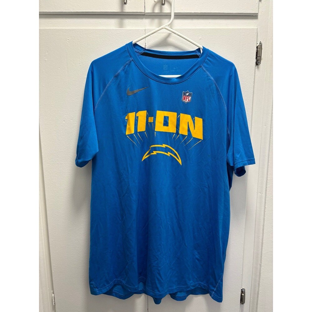 Nike On Field Los Angeles Chargers NFL Football T-Shirt Blue Mens XXL